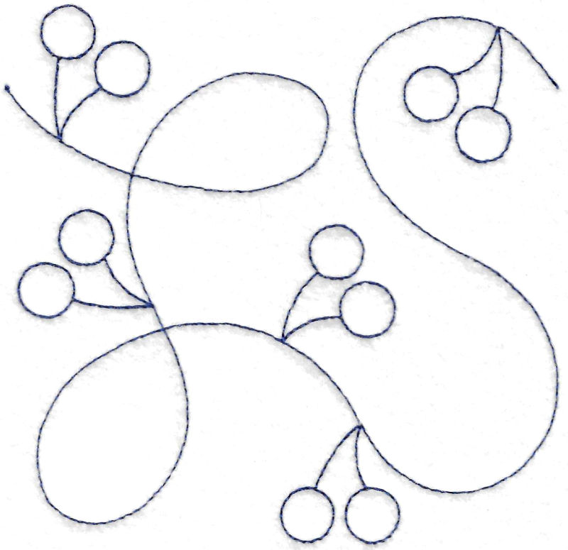 Cherries Edge to Edge Quilt Block