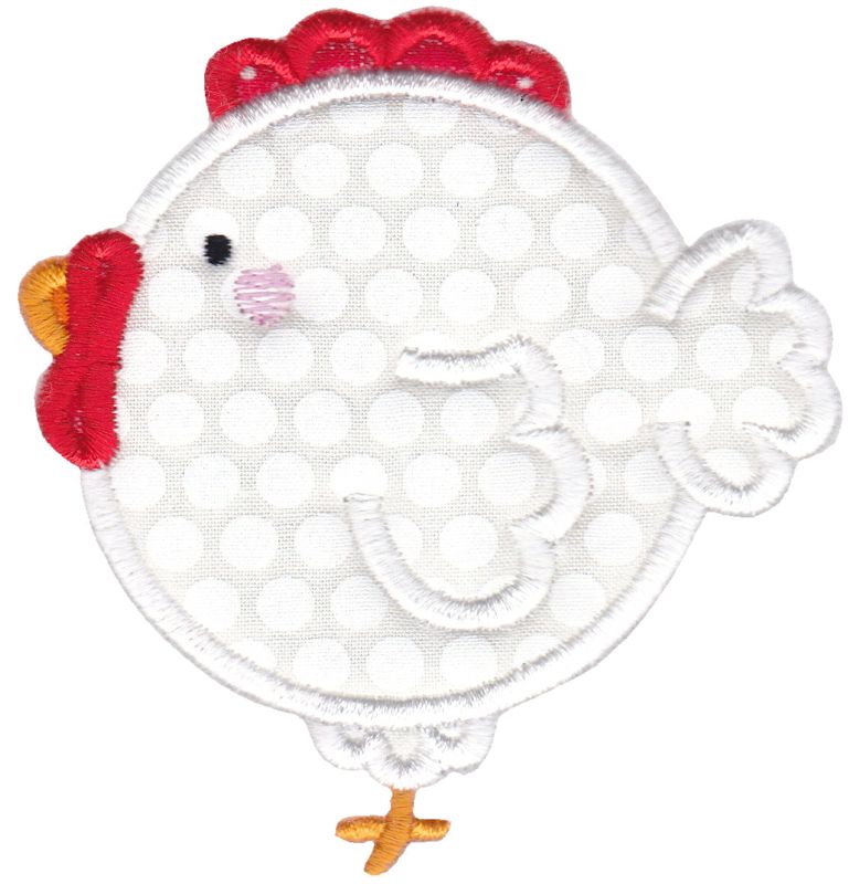 Round Rooster Applique
