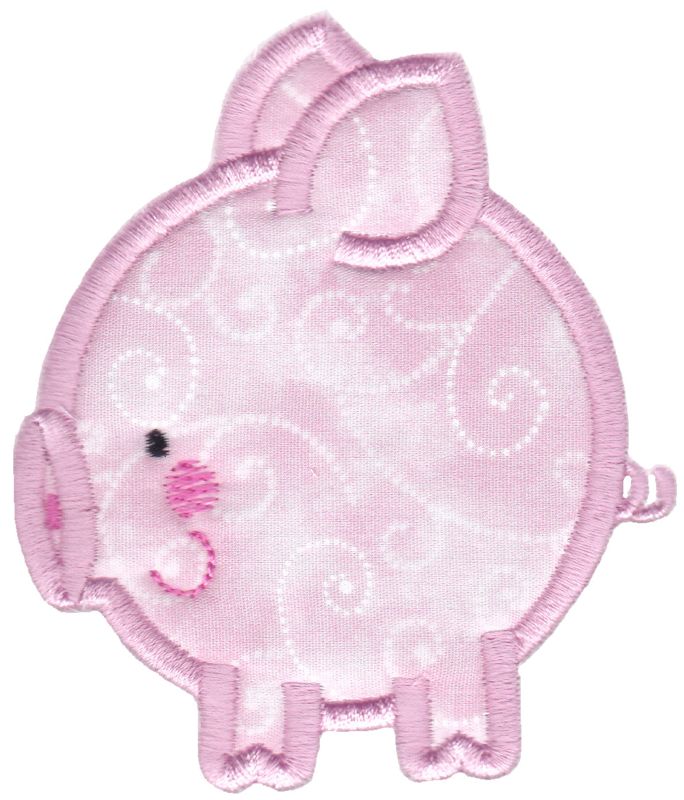 Round Pig Applique