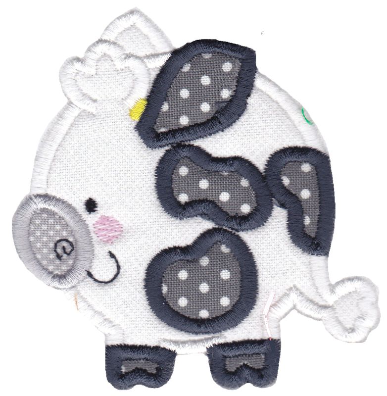 Round Cow Applique