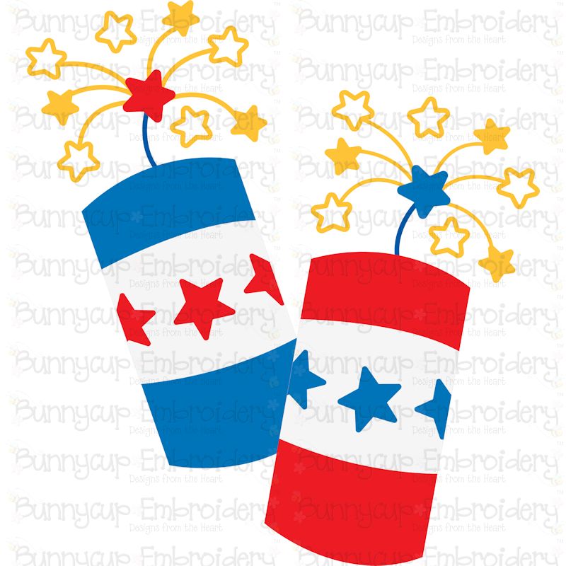 Pair of Patriotic Firecrackers SVG