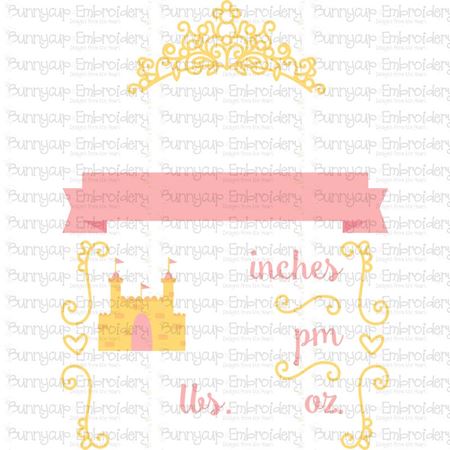 Princess Birth Announcement US am SVG