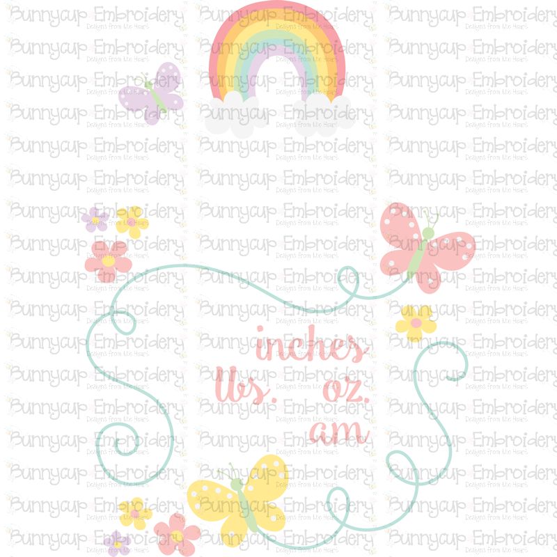 Rainbow Birth Announcement US am SVG