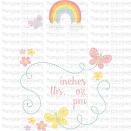 Rainbow Birth Announcement US pm SVG