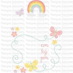 Rainbow Birth Announcement Metric pm SVG