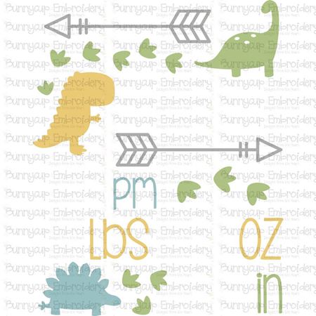 Dinosaur Birth Announcement US pm SVG