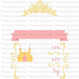 Princess Birth Announcement Metric am SVG