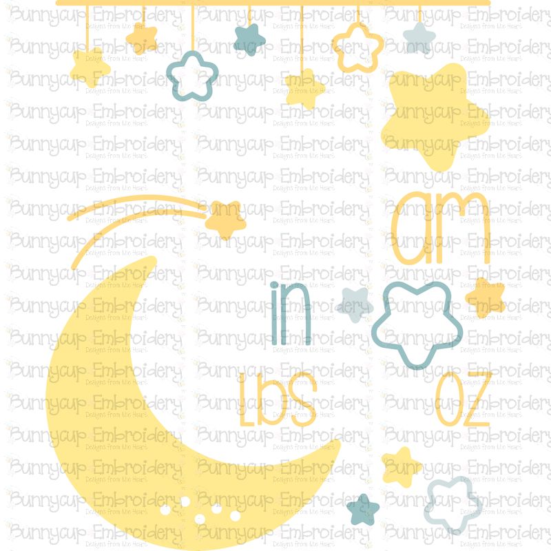 Moon Birth Announcement US am SVG