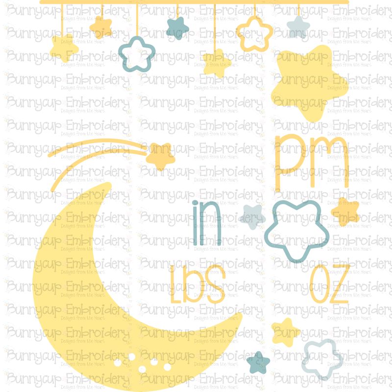 Moon Birth Announcement US pm SVG