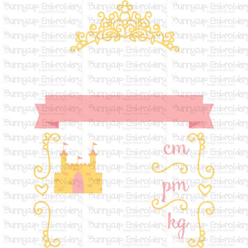 Princess Birth Announcement Metric pm SVG