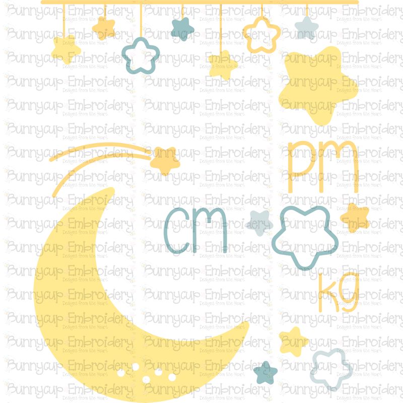 Moon Birth Announcement Metric pm SVG