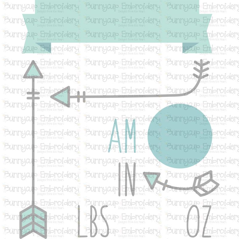 Modern Birth Announcement US am SVG