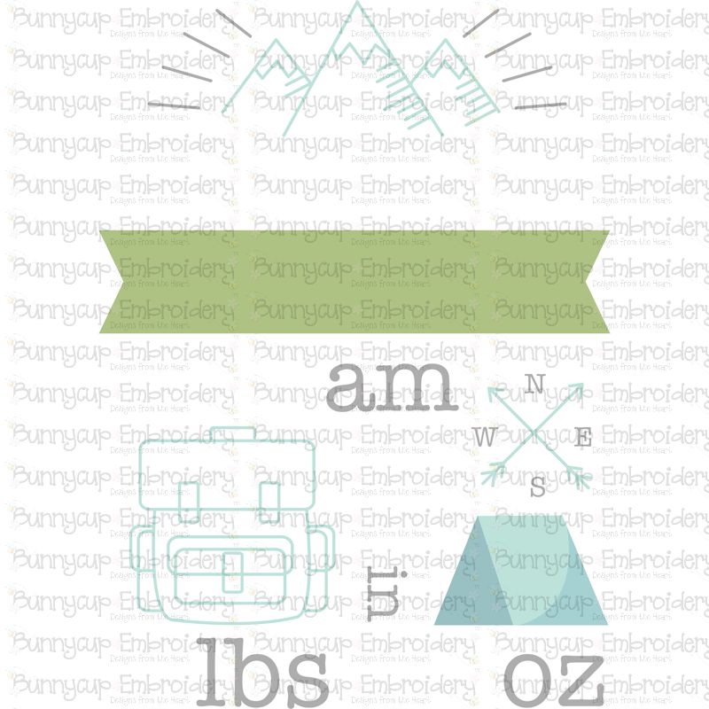 Camping Birth Announcement US am SVG