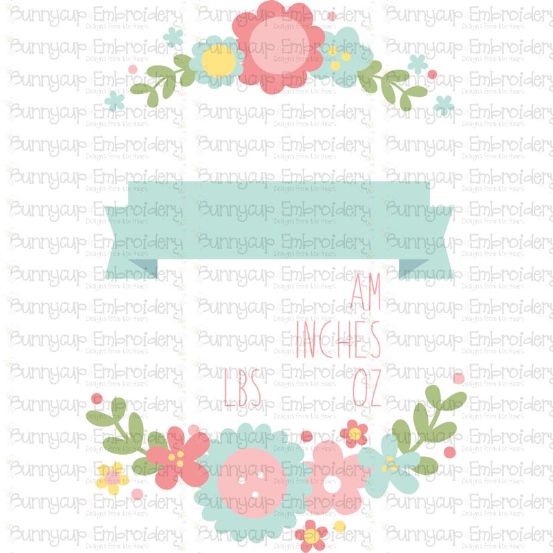 Floral Birth Announcement US am SVG