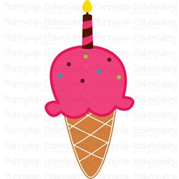 One Scoop Birthday Ice Cream SVG