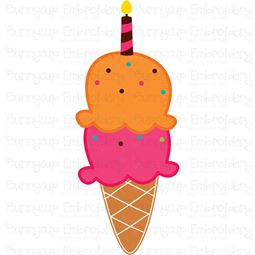 Two Scoops Birthday Ice Cream SVG