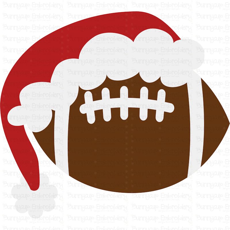 Football with Santa Hat SVG