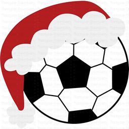 Soccer Ball with Santa Hat SVG