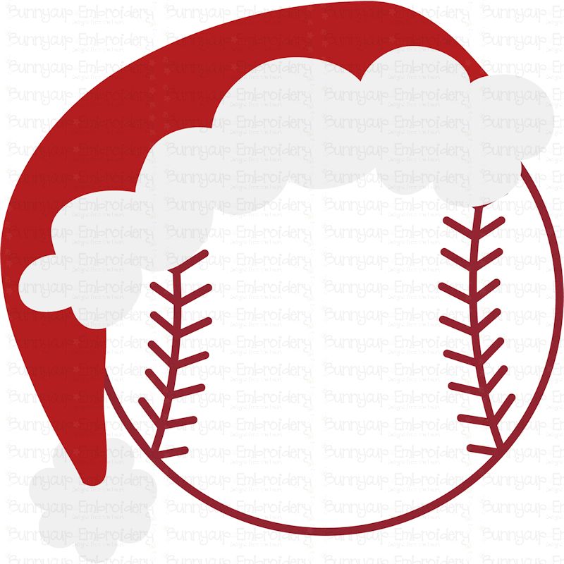 Baseball with Santa Hat SVG