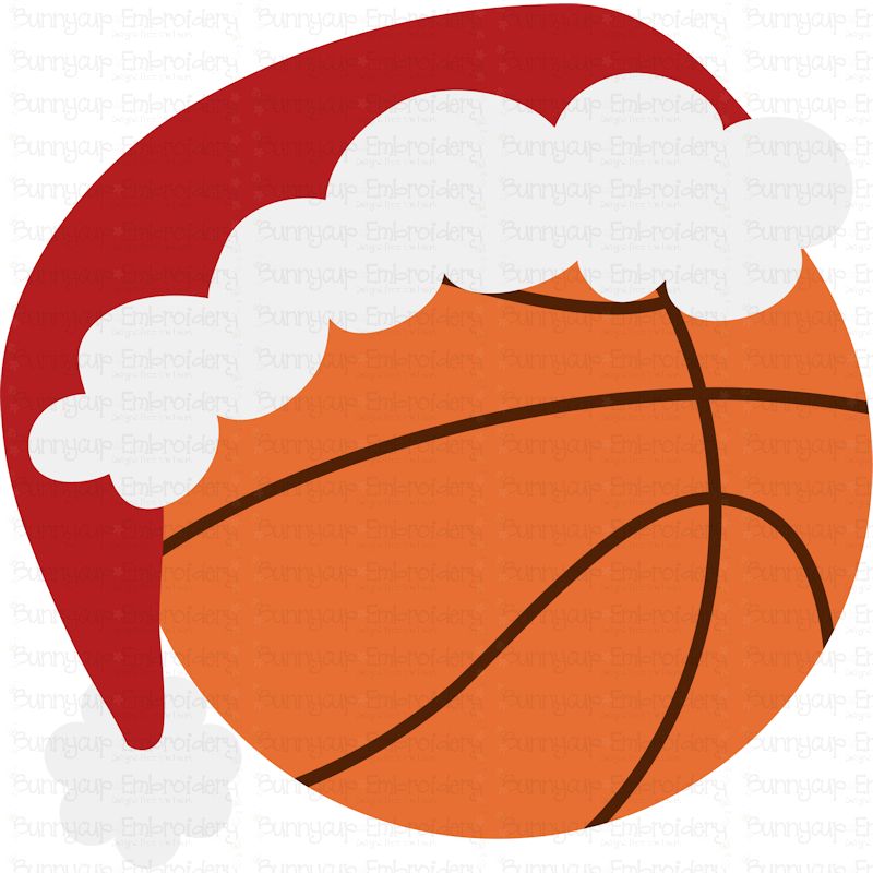 Basketball with Santa Hat SVG