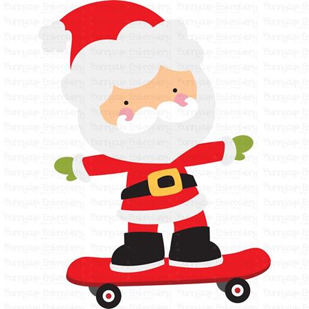 Skateboard Santa SVG