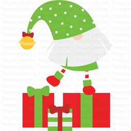 Gnome Standing On Presents SVG