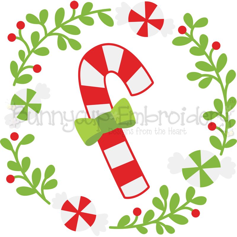 Candy Cane Laurel SVG
