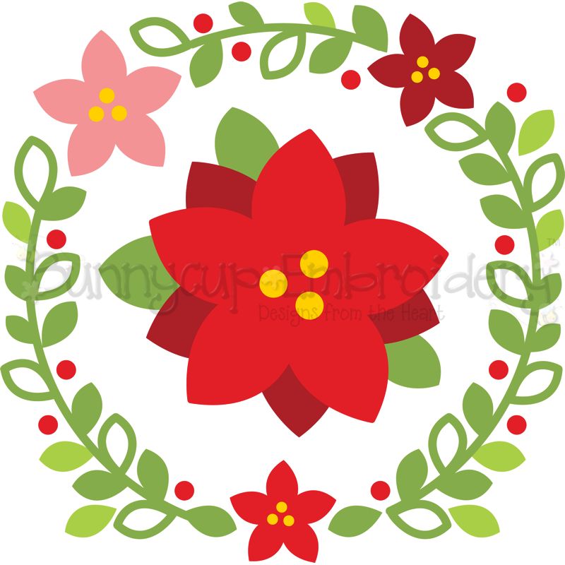 Poinsettia Laurel SVG