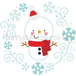 Snowman Laurel SVG