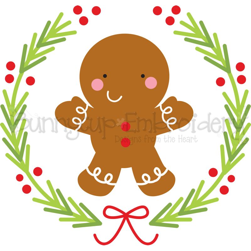 Gingerbread Man Laurel SVG
