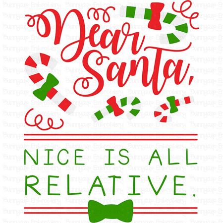 Dear Santa Nice Is All Relative SVG