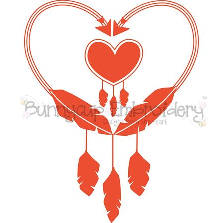 Native American Feather Heart SVG