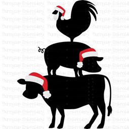 Christmas Farm Animals Stack SVG