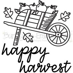 Wheelbarrow of Apples Happy Harvest 2 SVG