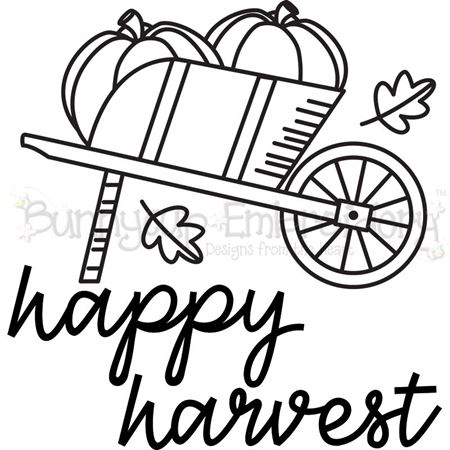 Wheelbarrow of Pumpkins Happy Harvest SVG