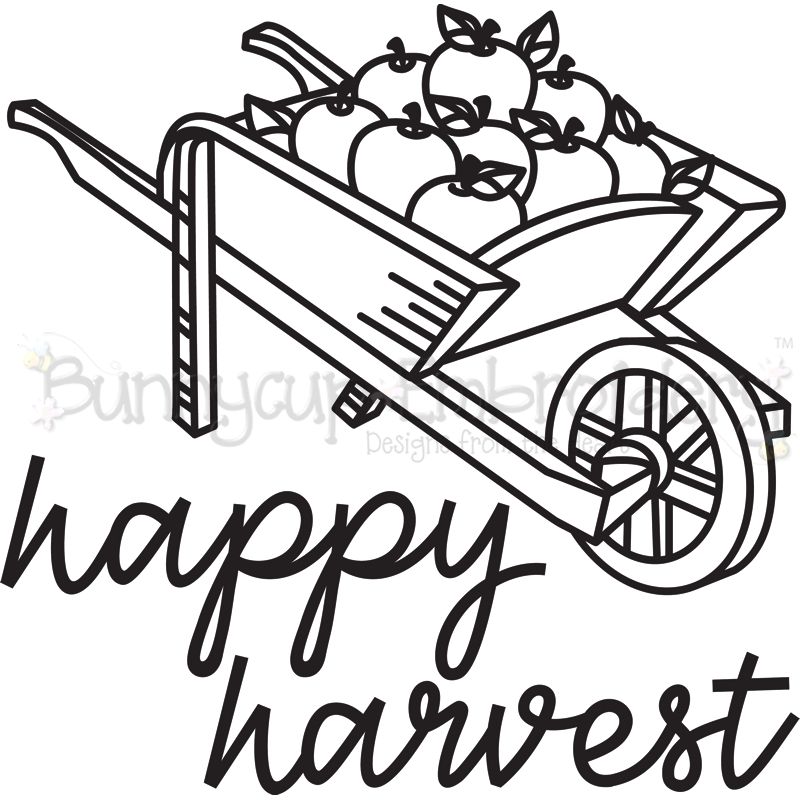 Wheelbarrow of Apples Happy Harvest 1 SVG