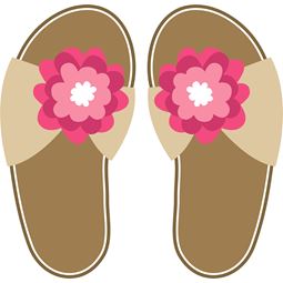 Pink Flower Flip Flops SVG