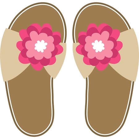 Pink Flower Flip Flops SVG