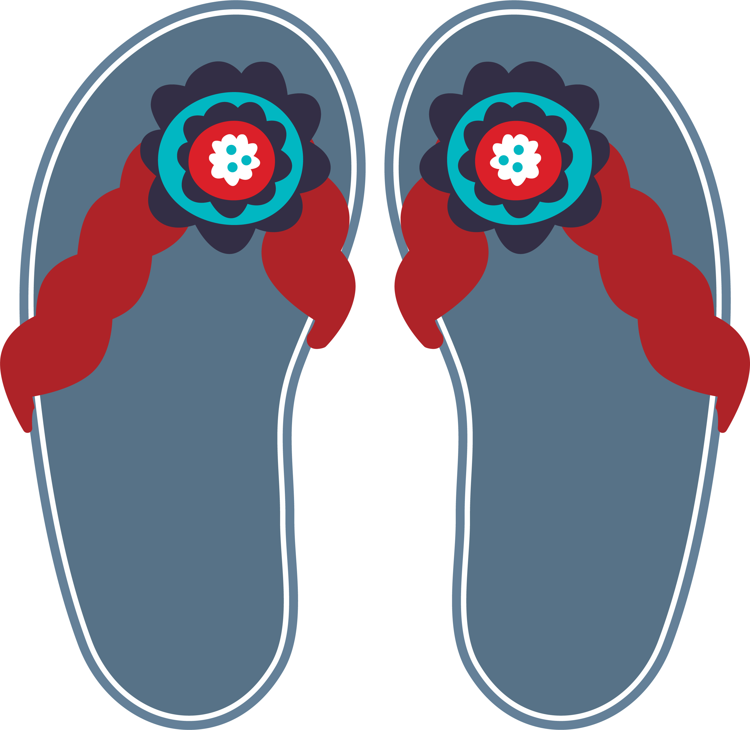Blue Flower Flip Flops SVG