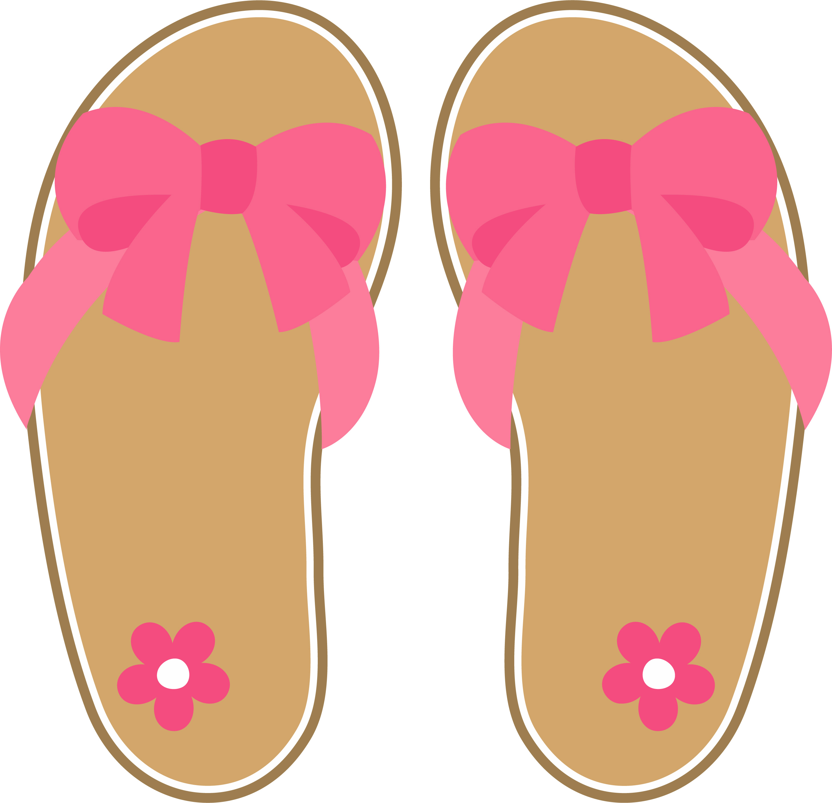 Pink Bow Flip Flops SVG