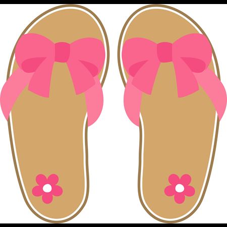 Pink Bow Flip Flops SVG