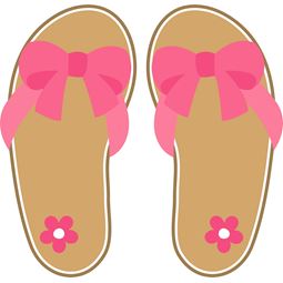 Pink Bow Flip Flops SVG