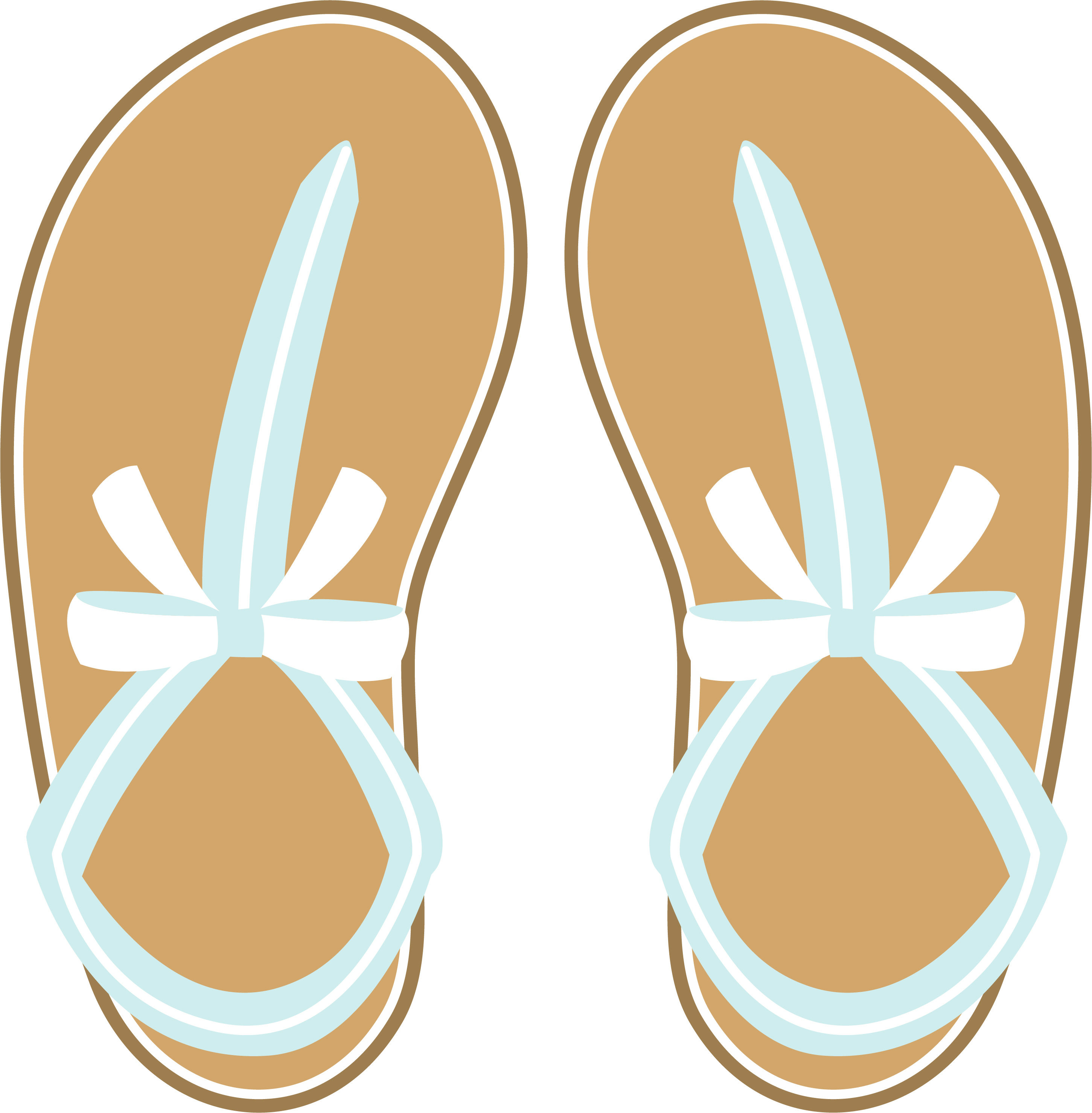 Pretty Blue Bow Flip Flops SVG