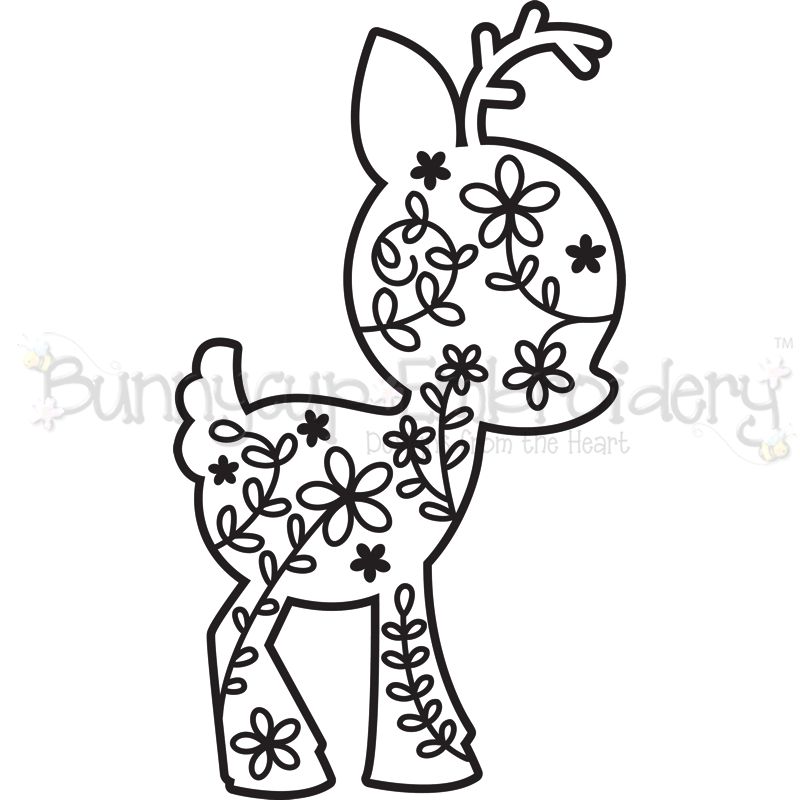 Floral Deer SVG
