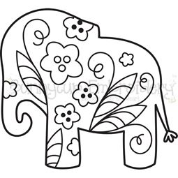 Floral Elephant SVG
