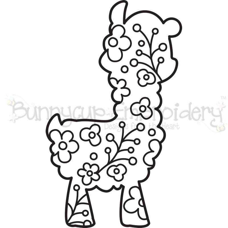 Floral Llama SVG