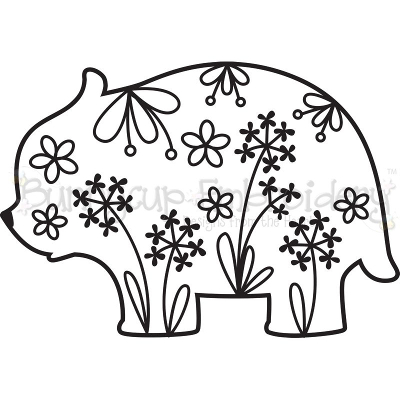 Floral Bear SVG