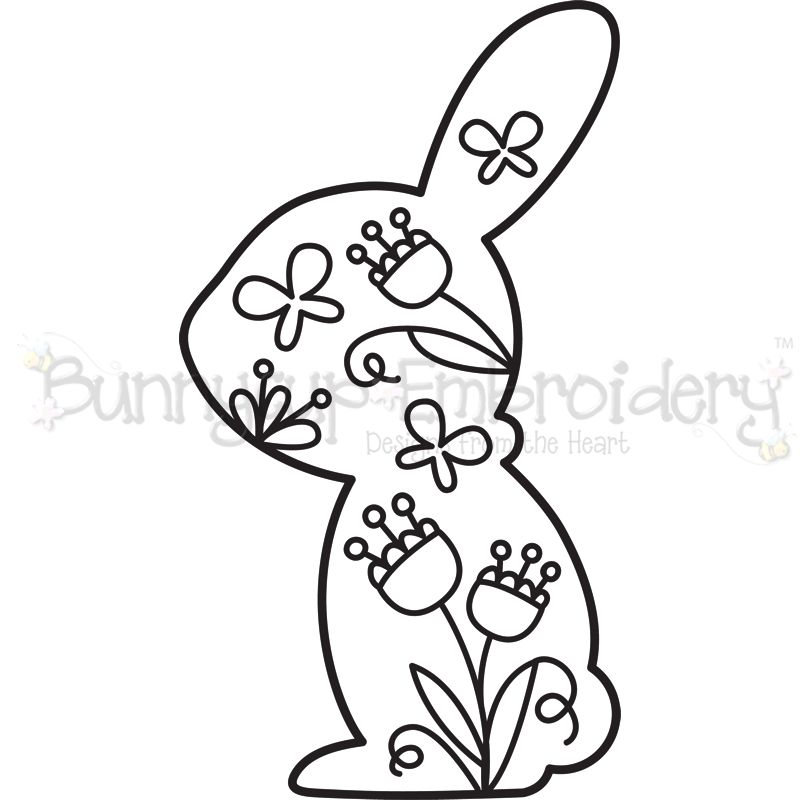 Floral Rabbit SVG
