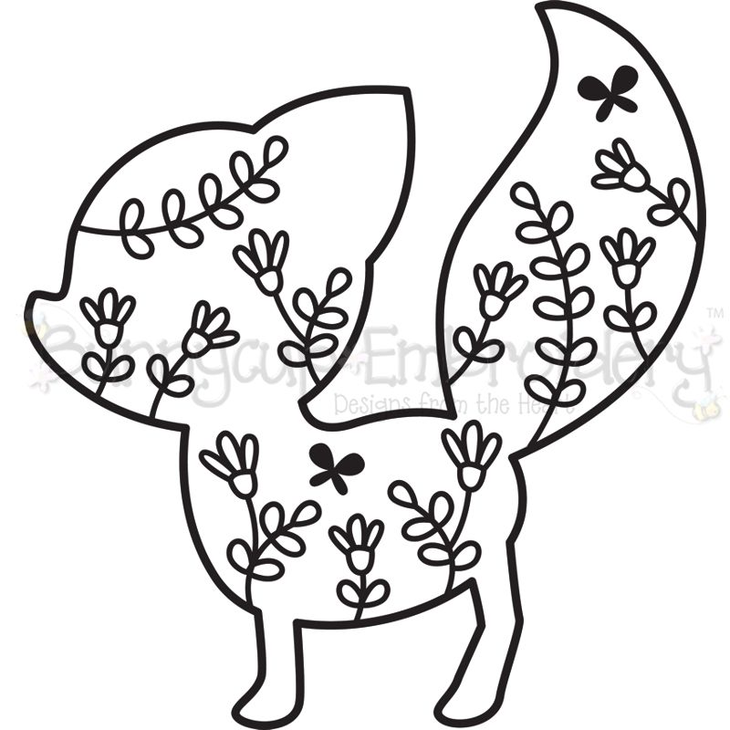 Floral Fox SVG