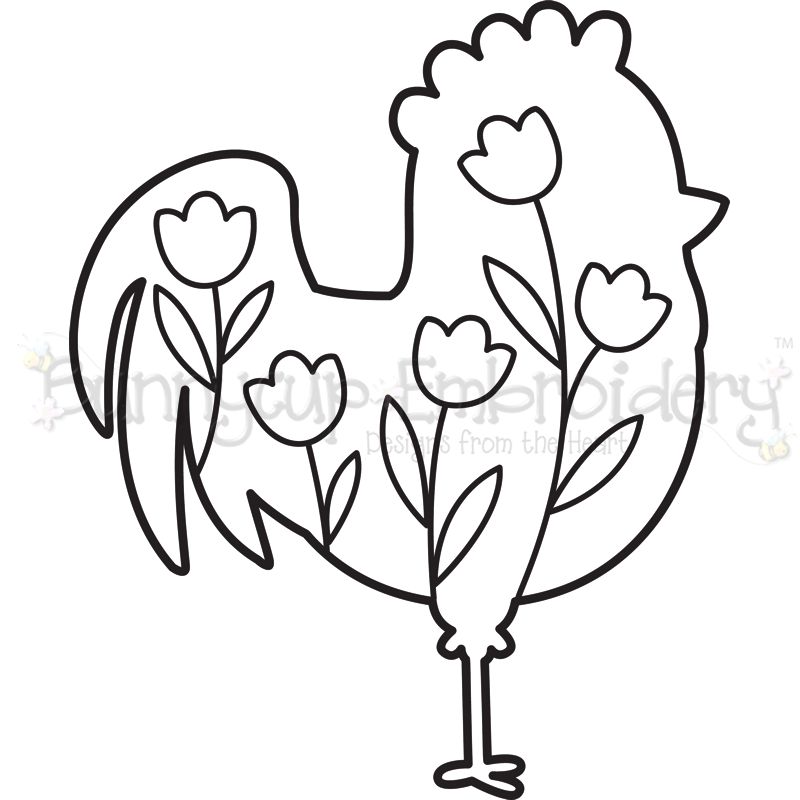 Floral Rooster SVG